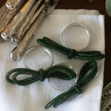 Emerald Green Bow Napkin Holders | Set of 4