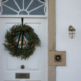 Charles Ted Large Festive Rustic Brass Cowbell on Rope