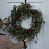 Charles Ted The Evergreen Joy Berry and Pine Christmas Wreath | 80cm