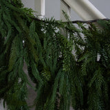 Realistic Faux Cedar Swag Garland | Artificial Evergreen Mantel Decoration