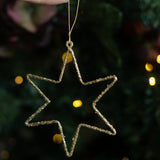 Charles Ted Glitter Shaped Tree Decorations | Set of Four