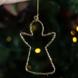 Charles Ted Glitter Shaped Tree Decorations | Set of Four
