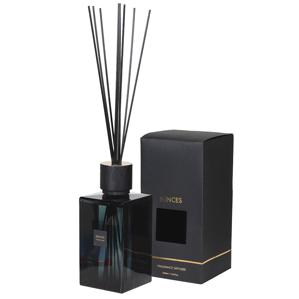 Supersize 2200ml Alang Alang diffuser in black glass bottle by Charles Ted