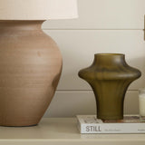 Charles Ted Amber Drift Sculptural Glass Vase | Smokey Brown Modern Decorative Accent