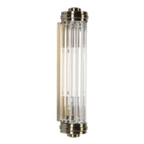 Charles Ted Antique Style Crystal Wall Light full view with antique brass finish and crystal rods