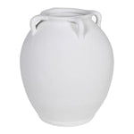 Large white ceramic vase with classic amphora-inspired design
