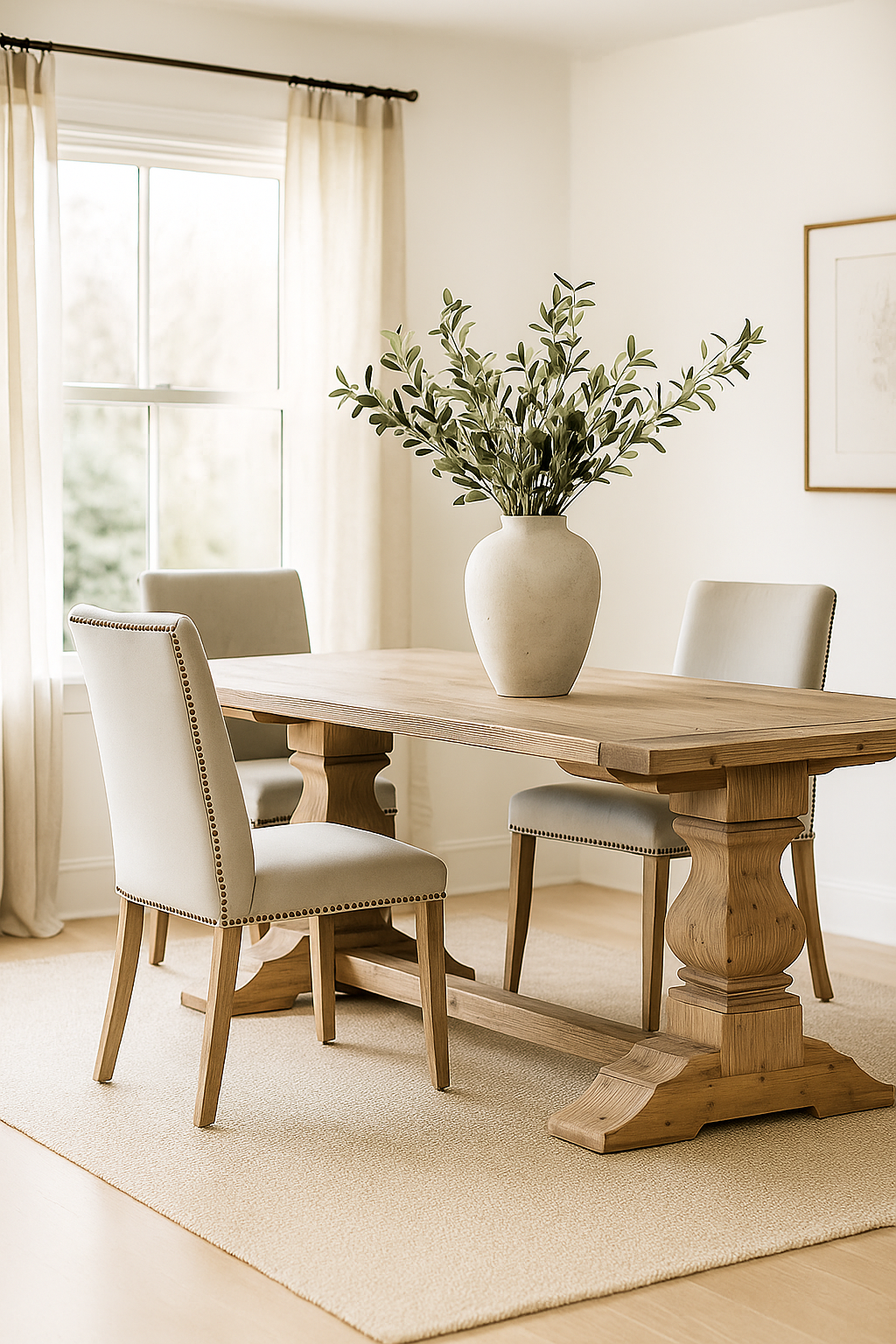 Charles Ted Cleeve Linen Dining Chair | Set of Two