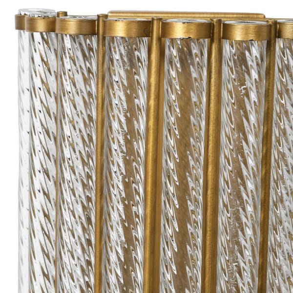 Charles Ted Crystal Wall Light with antiqued brass frame and clear glass rods