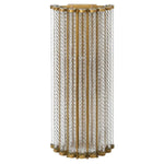 Charles Ted Crystal Wall Light with antiqued brass frame and clear glass rods