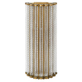 Charles Ted Crystal Wall Light with antiqued brass frame and clear glass rods