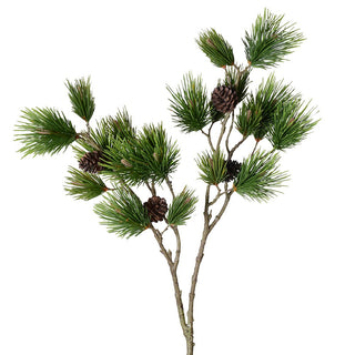Tall 90cm faux pine cone spray with full tufts of long needles