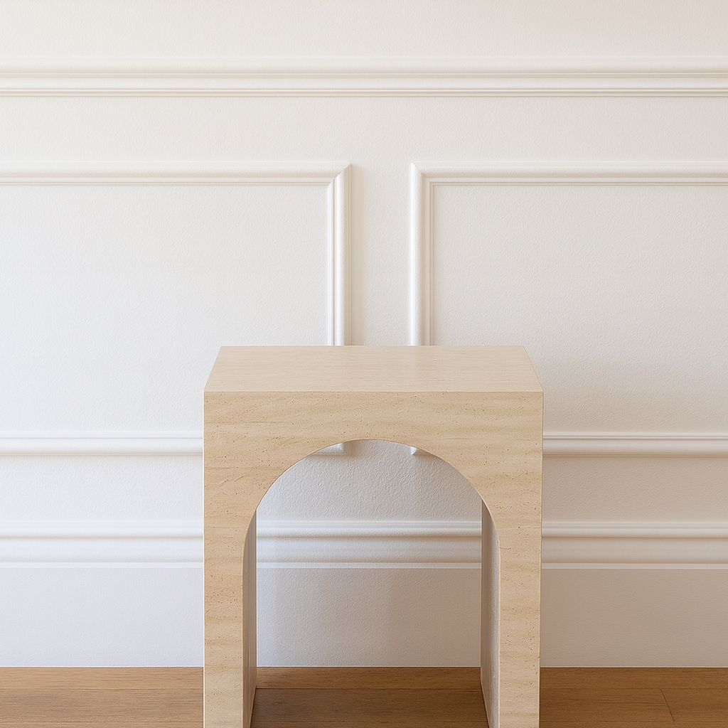 Charles Ted Florence Travertine Effect Side Table