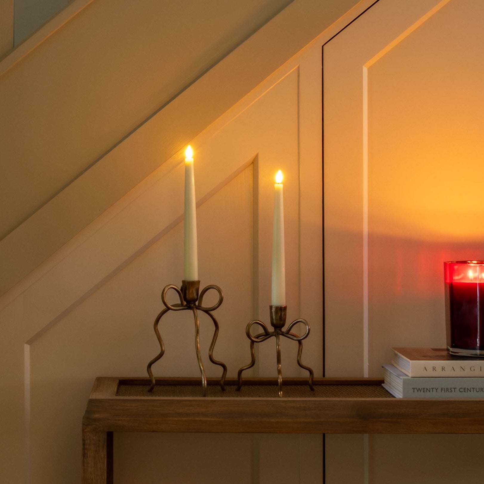 Charles Ted Gold Bow Metal Candlestick Holder | Available in Three Sizes