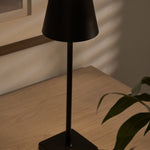 Stylish rechargeable black lamp for living room or bedroom décor