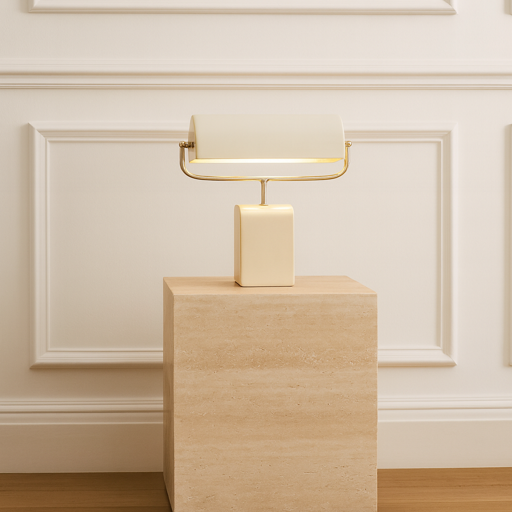 Charles Ted Oslo Nickel Dome Table Lamp | Modern Cream Metal Light