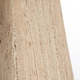 Charles Ted Porto Travertine Coffee Table close-up of natural stone base