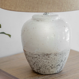 Close up of Charles Ted Ridgeton Two Tone Ceramic Table Lamp base