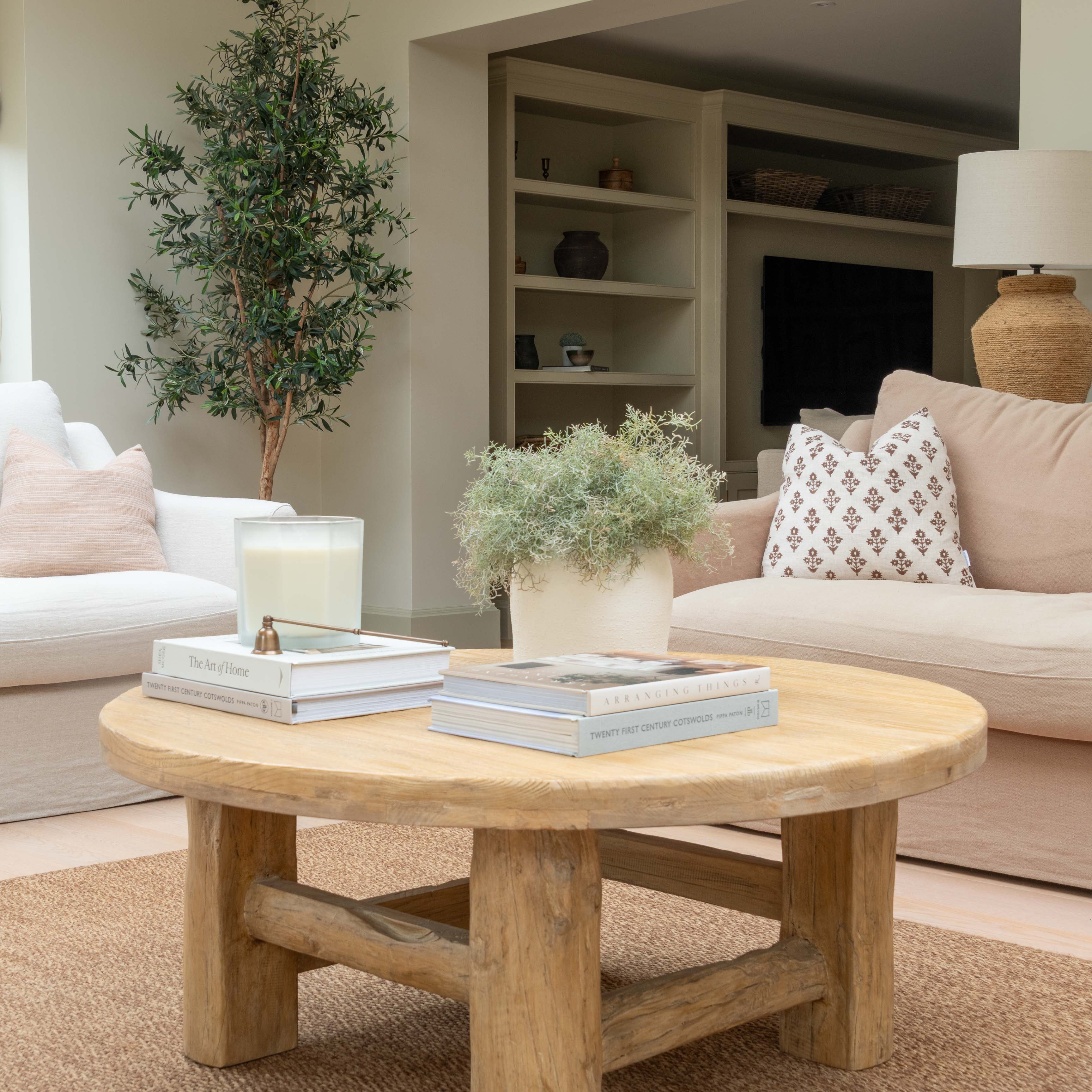 Charles Ted Sierra Reclaimed Elm Round Coffee Table