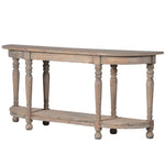 Classic farmhouse style console table in salvaged pine wood