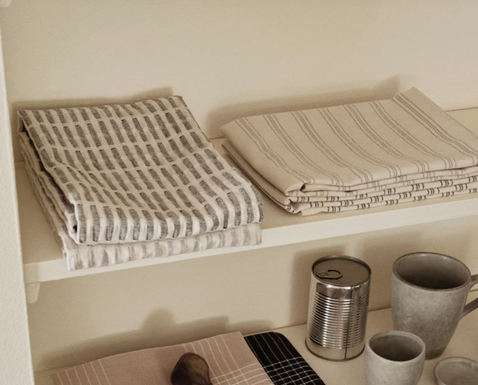 Charlested Recycled Cotton Grey Tea Towel | Set of Two