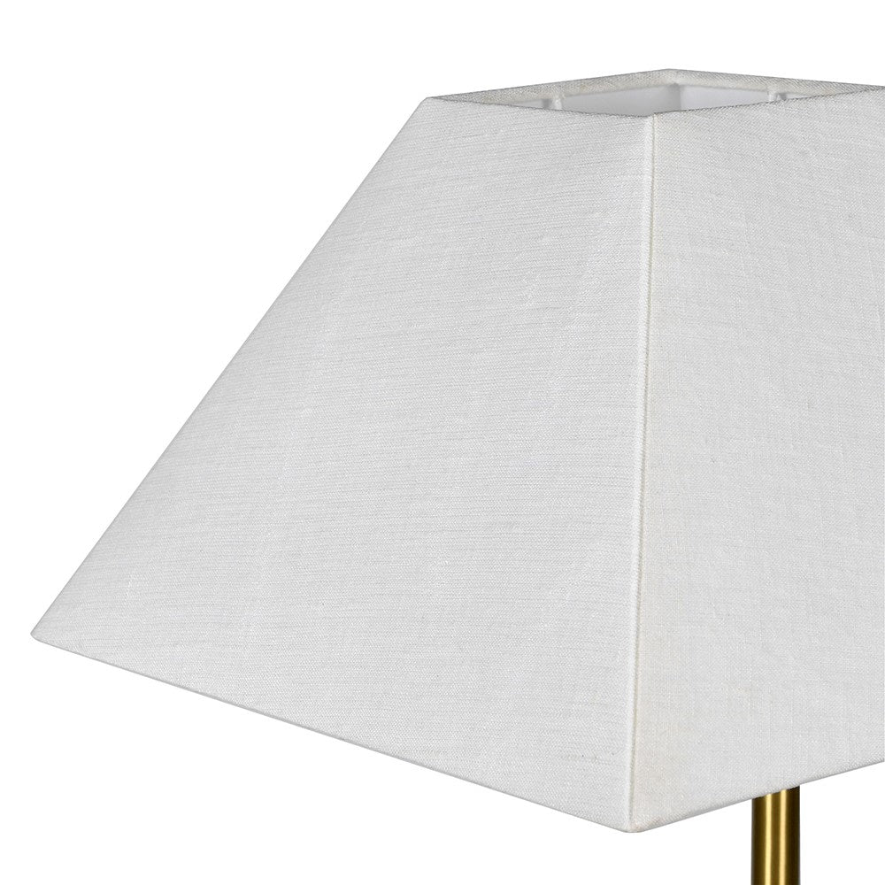 Close-up of Charlotte Floor Lamp White Linen Shade
