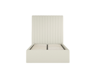 Chiltern fluted ottoman bed front view showing vertical fluted headboard and storage base