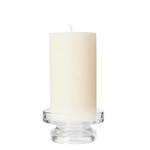 Clear glass candleholder for pillar candles
