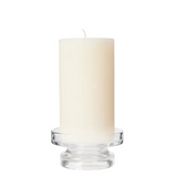 Clear glass candleholder for pillar candles