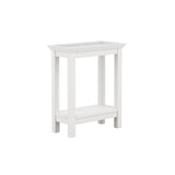Cleo side table white finish with lower storage shelf