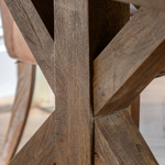 Clevedon Mango Wood Dining Table cross style pedestal base close up