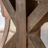Clevedon Mango Wood Dining Table cross style pedestal base close up