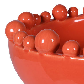 Close detail of applied spheres around a bowl rim