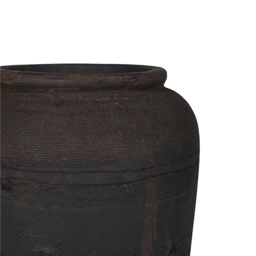 Close up showing the unique textures of the stoneware