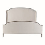 Full front view of Cotswolds Linen and Old Pine Super King Bed showing curved wooden frame