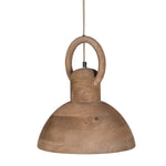 Country kitchen mango wood pendant light with natural wooden finish and rustic handcrafted design