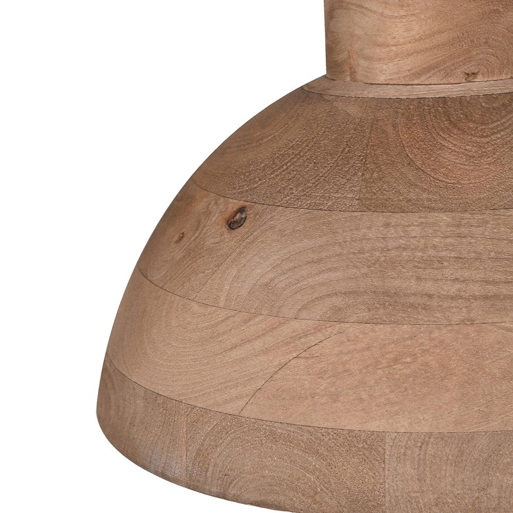 Country kitchen mango wood pendant light with natural wooden finish and rustic handcrafted design