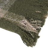 Olive Green Checked Throw