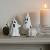 Charles Ted Ceramic Ghost Halloween Decorations | Set of Two