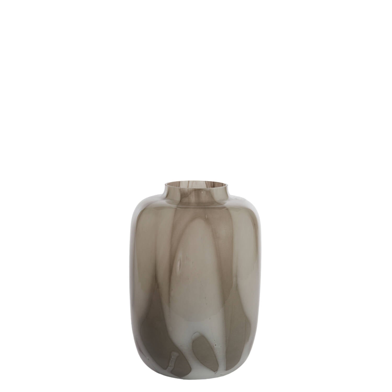 Dayton Cream Grey Glass Statement Vase