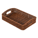 Decorative faux rattan trays for serving and organising.