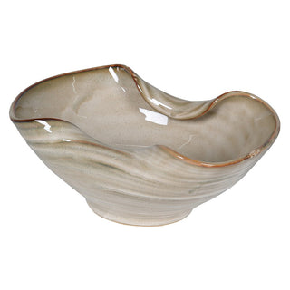 Dune freeform ceramic bowl with a hand-shaped rim