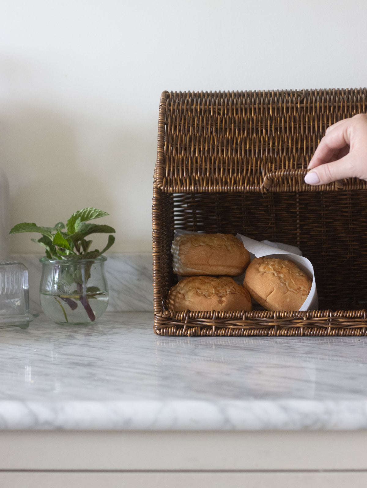 Faux Rattan Bread Box, view 2