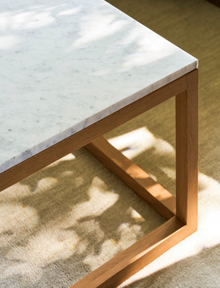 Ablington coffee table with marble top and oak legs, view 3
