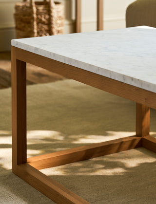 Ablington coffee table with marble top and oak legs, view 5