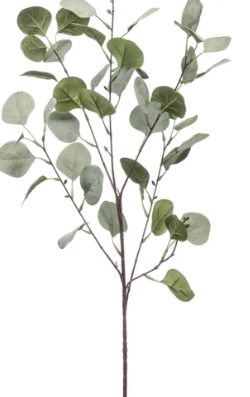 Faux green stem of eucalyptus