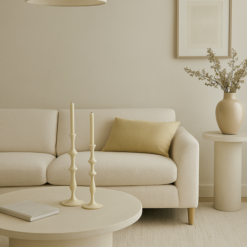 Elegant Metal Candlesticks – Cream Gloss Finish 