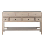 Front view of The Eliza Console Table showcasing storage drawers.