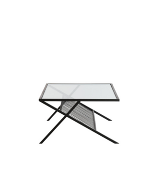 CharlesTed Home Enzo Modern Black Metal and Glass Coffee Table – Sleek & Contemporary Design