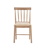 Front view of Eton Chair – solid oak frame with woven rope seat