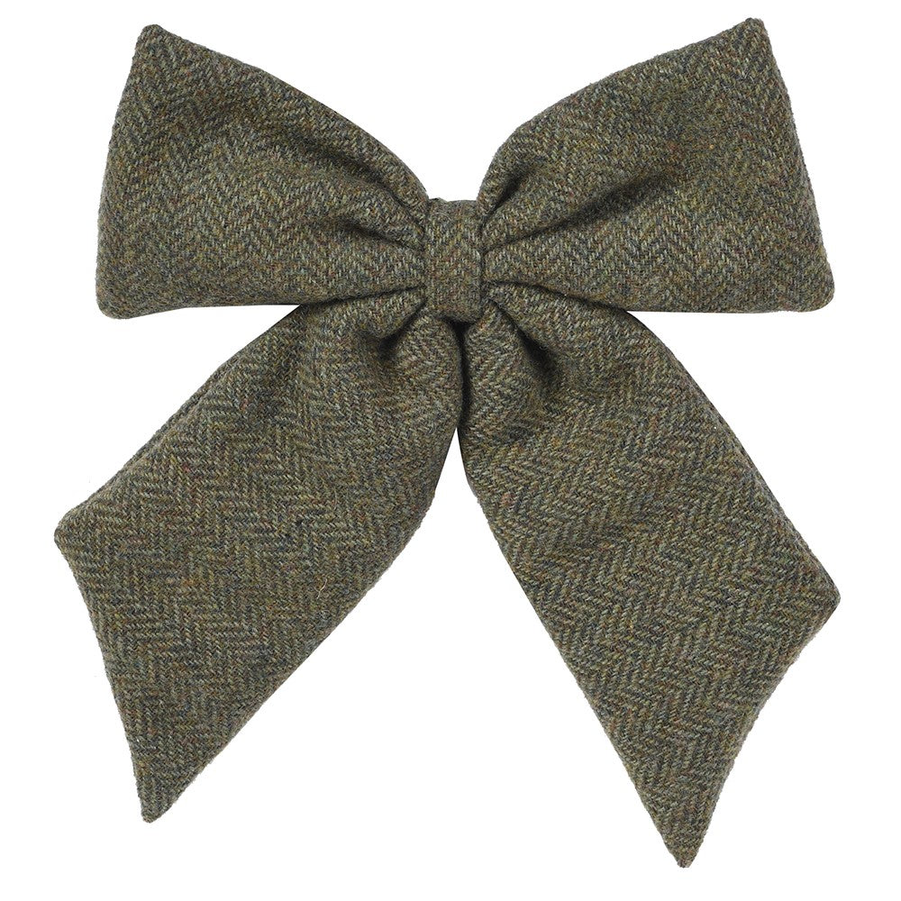 Evergreen Tweed Christmas Tree Bow Decoration